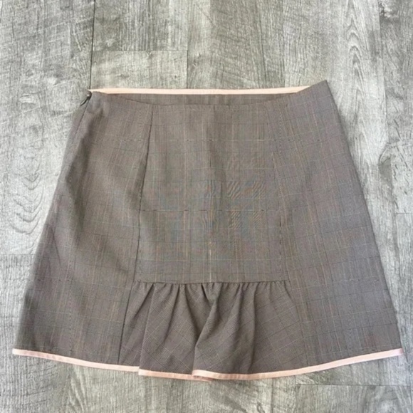 Rebecca Taylor Tan Plaid Mini Skirt - Picture 3 of 4